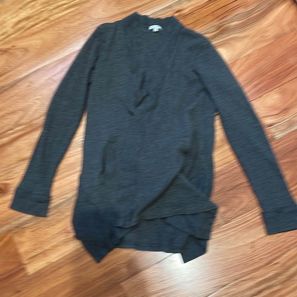 Charcoal, gray Splendid thermal wraparound cardigan, sweater, size small